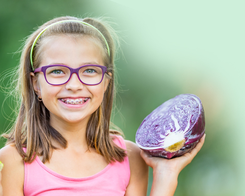 Young Child with Healthy Eyes and Healthy Eating Habits